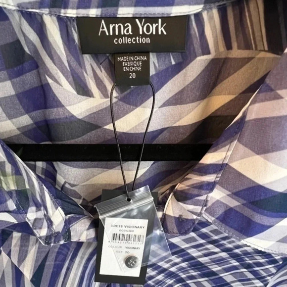 Arna York blue white dress sheer cover over camisole dress various plus size NWT - Picture 12 of 12